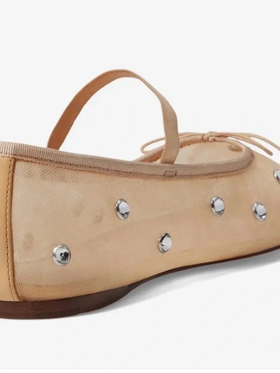 NWT Leonie Soft Ballet Flats in Caramel (nude color w/ rhinestones) women’s 6.5 - Picture 11 of 11